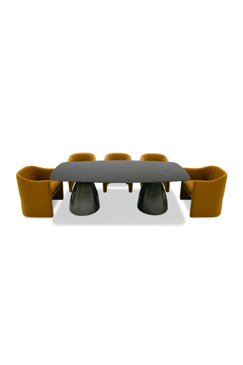 Black Wave Glass Dining Table | OROA Modern Calexico | Oroatrade.com