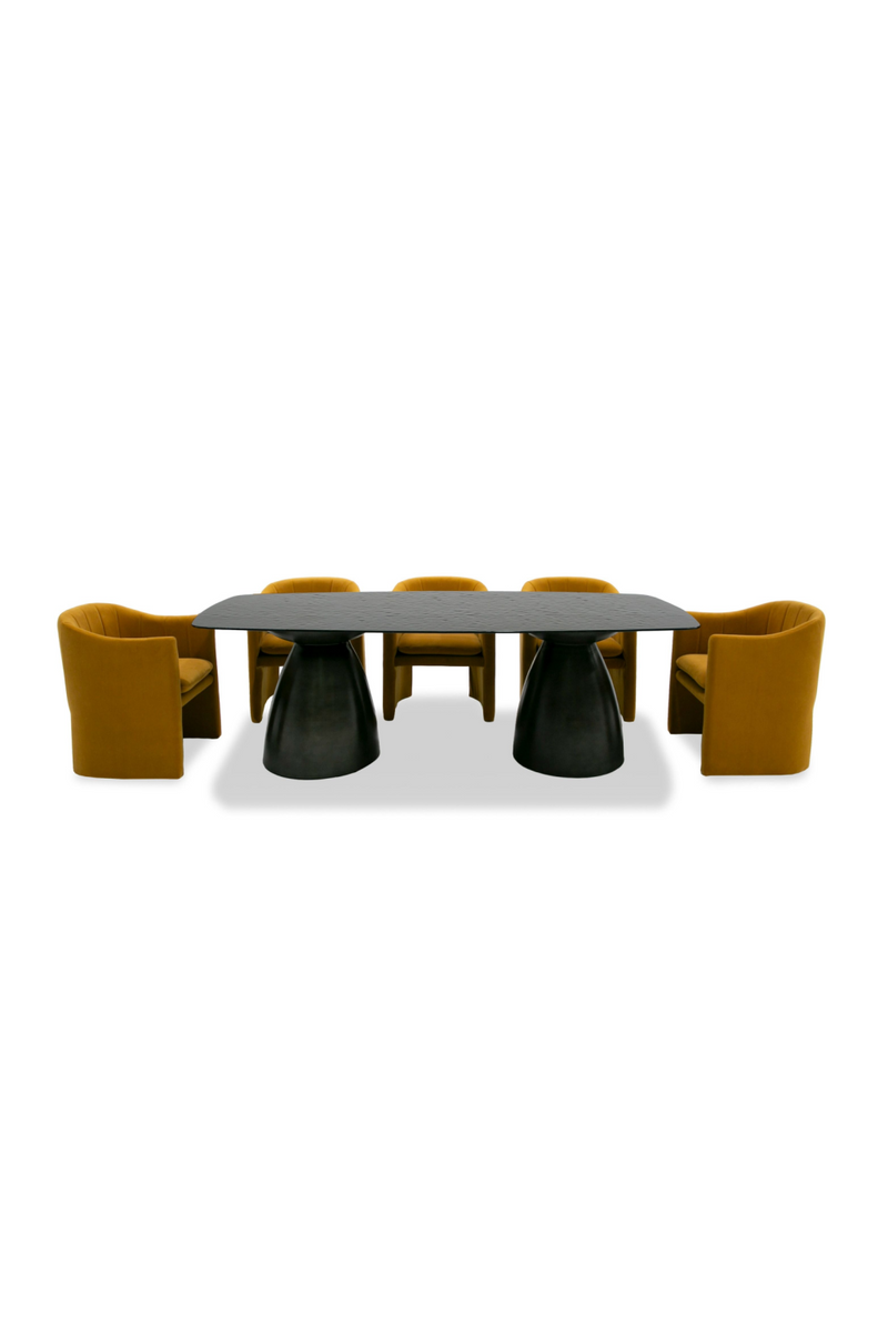 Black Wave Glass Dining Table | OROA Modern Calexico | Oroatrade.com