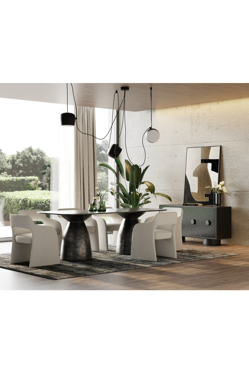 Black Wave Glass Dining Table | OROA Modern Calexico | Oroatrade.com