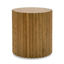 Reeded Walnut Round End Table | OROA Modern Espana