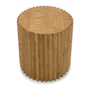 Reeded Walnut Round End Table | OROA Modern Espana