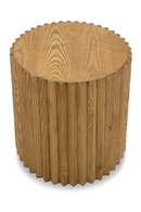 Reeded Walnut Round End Table | OROA Modern Espana | Oroatrade.com