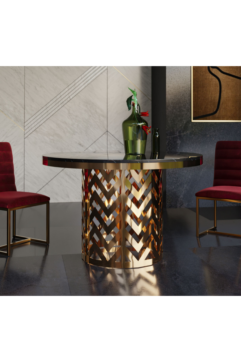 Gold Base Dining Table | OROA Modern Kowal | Oroatrade.com