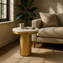 White and Gold End Table | OROA Modern Rocky