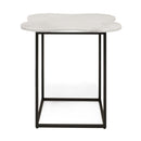 Organic-Shaped White Marble End Table | OROA Modern Aleidy