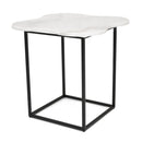 Organic-Shaped White Marble End Table | OROA Modern Aleidy