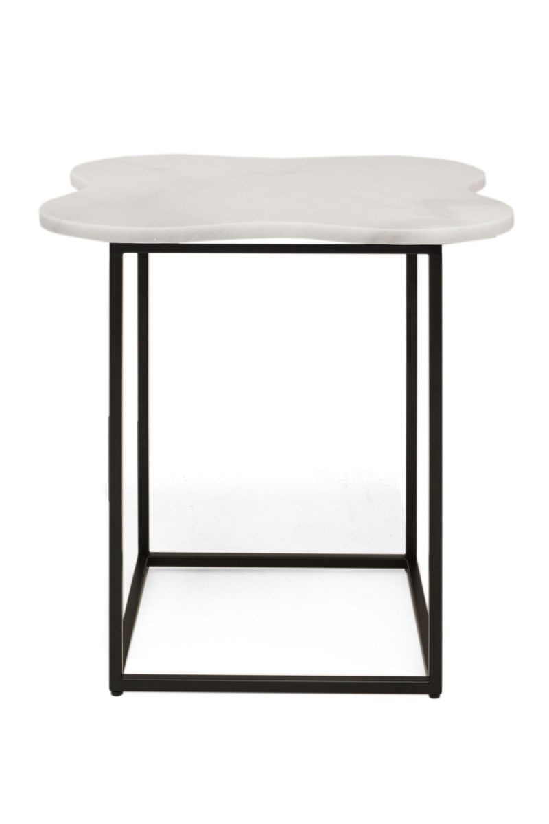 Organic-Shaped White Marble End Table | OROA Modern Aleidy | Oroatrade.com