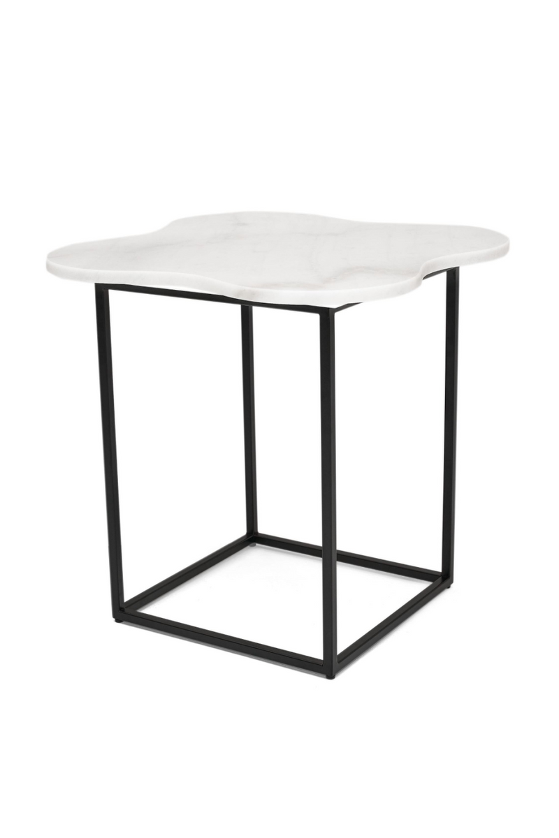 Organic-Shaped White Marble End Table | OROA Modern Aleidy | Oroatrade.com