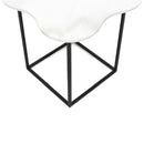 Organic-Shaped White Marble End Table | OROA Modern Aleidy