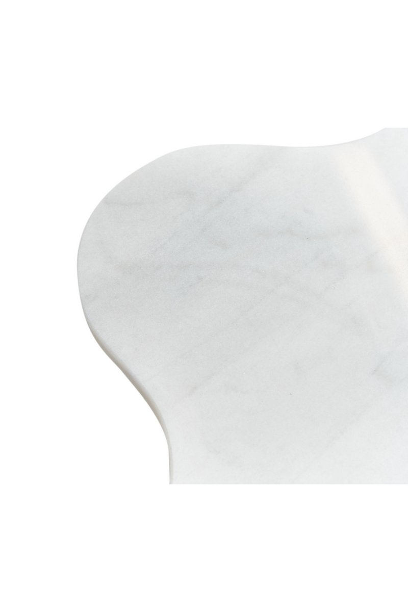 Organic-Shaped White Marble End Table | OROA Modern Aleidy | Oroatrade.com