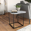 Organic-Shaped White Marble End Table | OROA Modern Aleidy