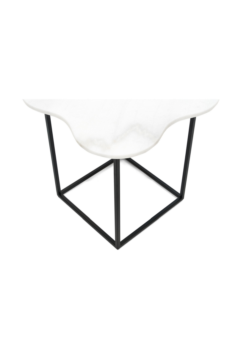 Organic-Shaped White Marble End Table | OROA Modern Aleidy | Oroatrade.com