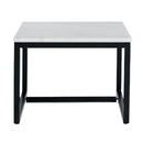 Square White Marble End Table | OROA Modern Baca