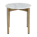 Round White Marble End Table | OROA Modern Denzel