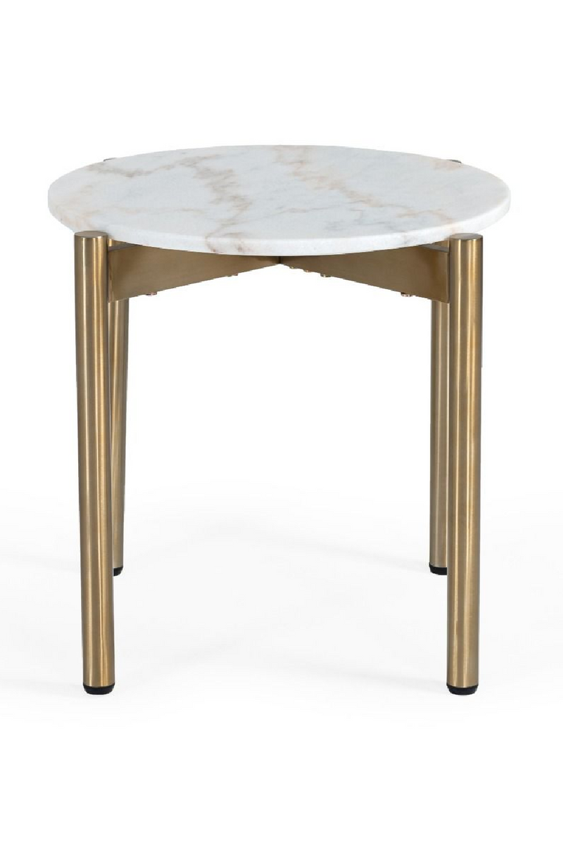 Round White Marble End Table | OROA Modern Denzel | Oroatrade.com