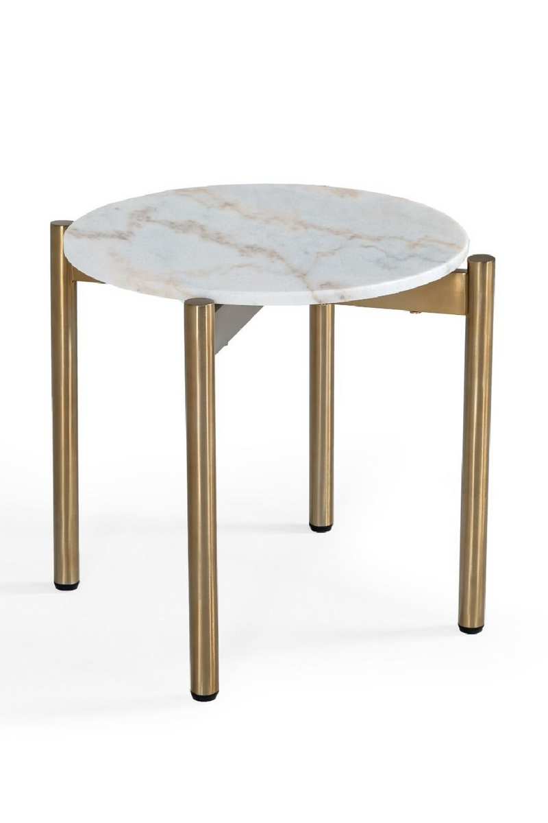 Round White Marble End Table | OROA Modern Denzel | Oroatrade.com