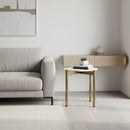 Round White Marble End Table | OROA Modern Denzel