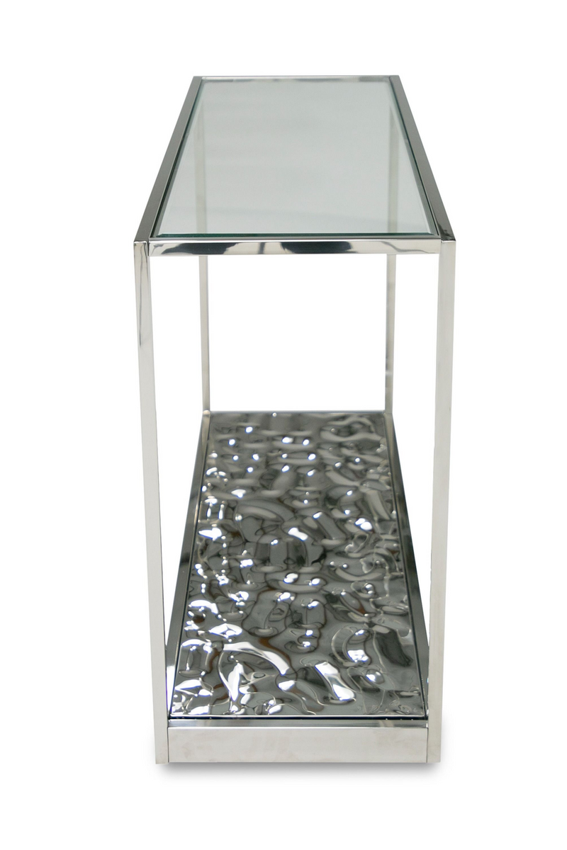 Clear Wave Glass Console Table | OROA Modern Braxton | Oroatrade.com