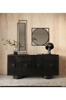 Black Wave Glass 4-Door Sideboard | OROA Modern Calexico | Oroatrade.com