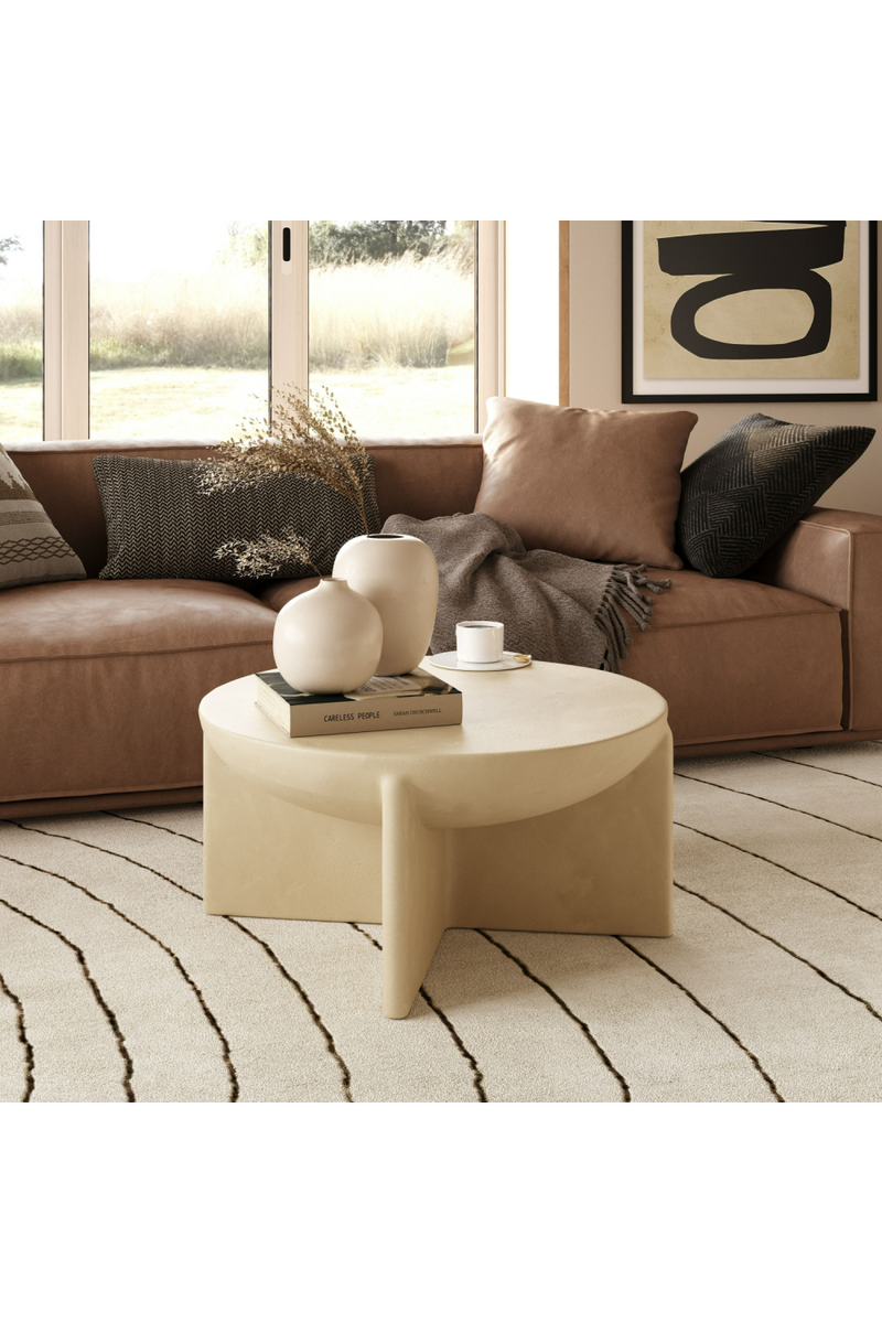 Beige Concrete Round Coffee Table | OROA Modern Elsa | Oroatrade.com