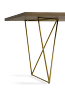 Antique Brass Legged Dining Table | OROA Modern Marcia
