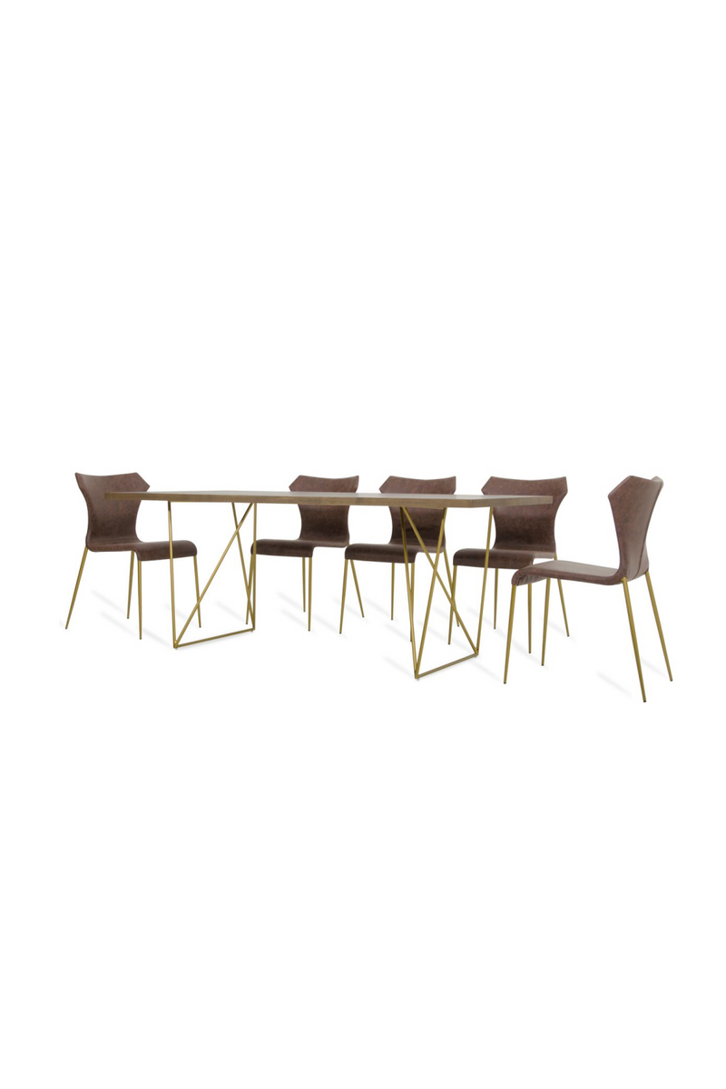 Antique Brass Legged Dining Table | OROA Modern Marcia | Oroatrade.com