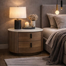 2-Drawer Walnut Nightstand | OROA Modern Chelton