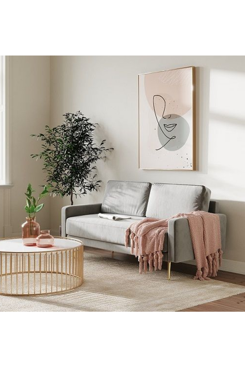 Gray Velvet 2-Seater Sofa | OROA Modern Huffine | Oroatrade.com