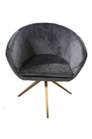 Gray Velvet Curved Dining Chair | OROA Modern Yara | Oroatrade.com