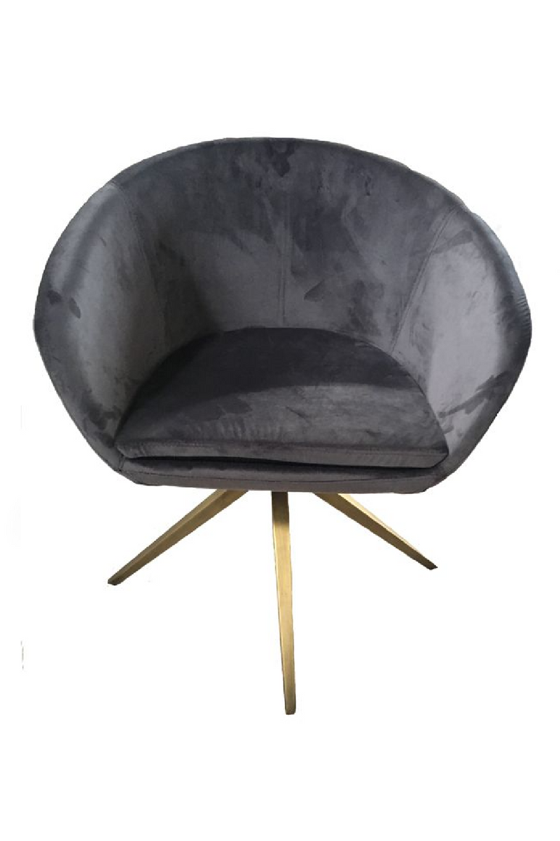 Gray Velvet Curved Dining Chair | OROA Modern Yara | Oroatrade.com