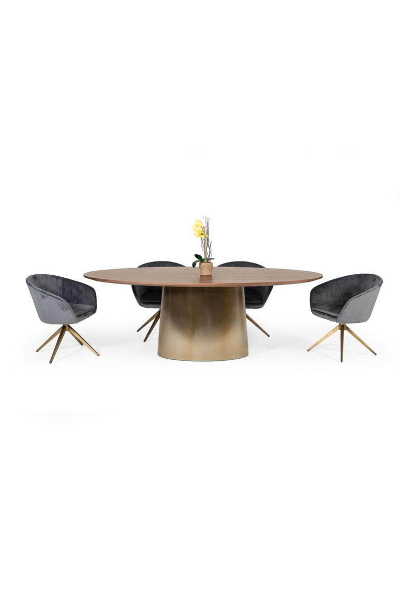 Gray Velvet Curved Dining Chair | OROA Modern Yara | Oroatrade.com