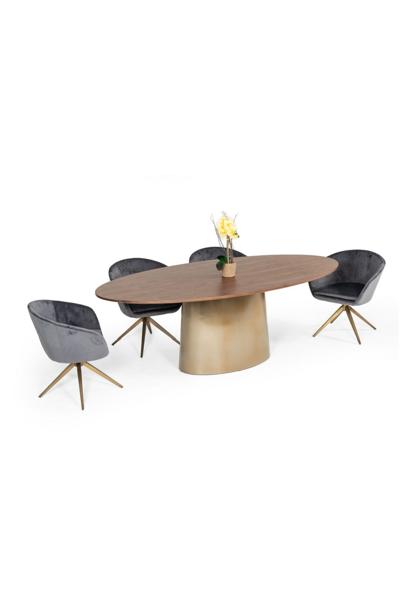 Gray Velvet Curved Dining Chair | OROA Modern Yara | Oroatrade.com