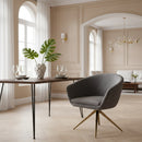 Gray Velvet Curved Dining Chair | OROA Modern Yara