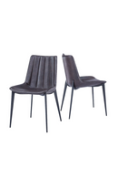 Brown Channel-Tufted Dining Chairs (2) | OROA Modern Peoria | Oroatrade.com