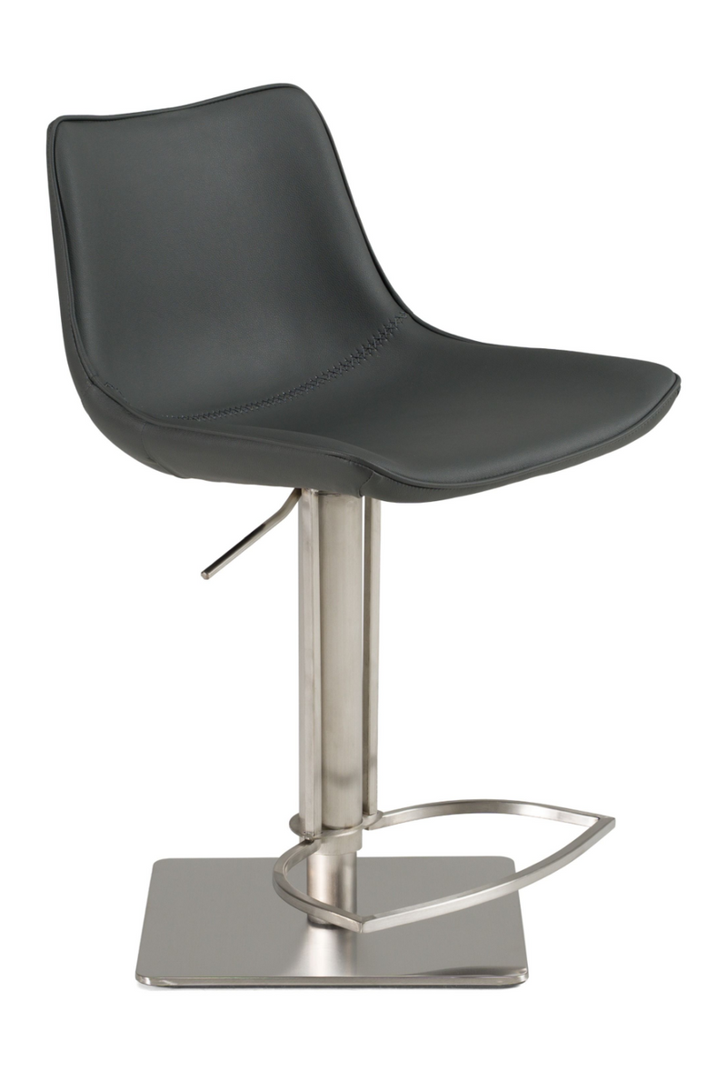 Gray Leatherette Swivel Bar Stool | OROA Modern Manning | Oroatrade.com