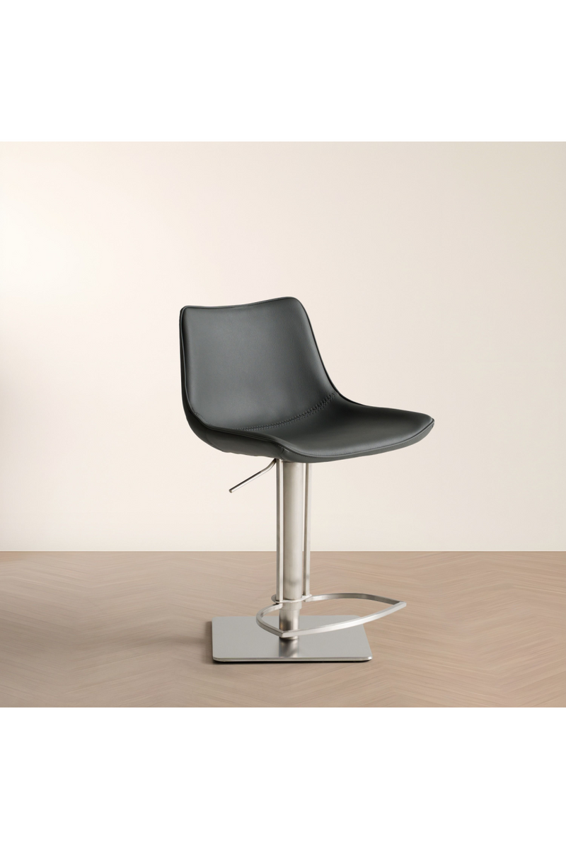Gray Leatherette Swivel Bar Stool | OROA Modern Manning | Oroatrade.com