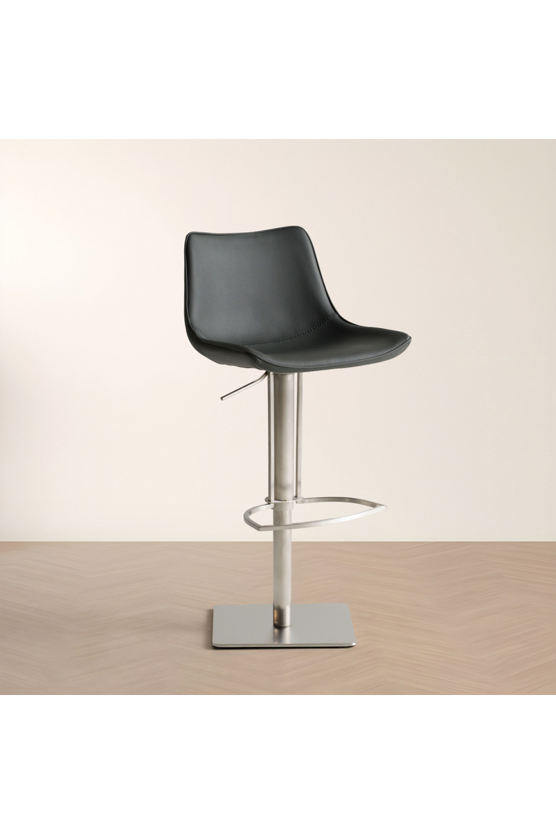 Gray Leatherette Swivel Bar Stool | OROA Modern Manning | Oroatrade.com