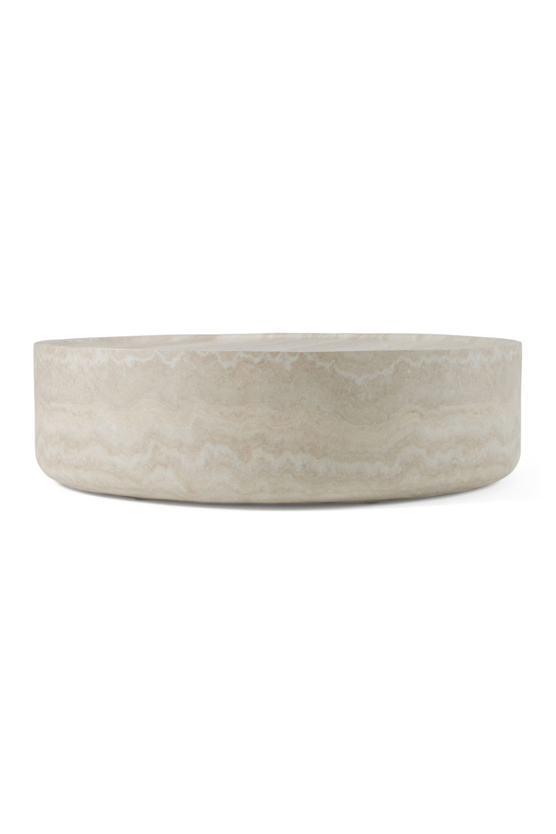 Round Travertine Finish Coffee Table | OROA Modern Benji | Oroatrade.com