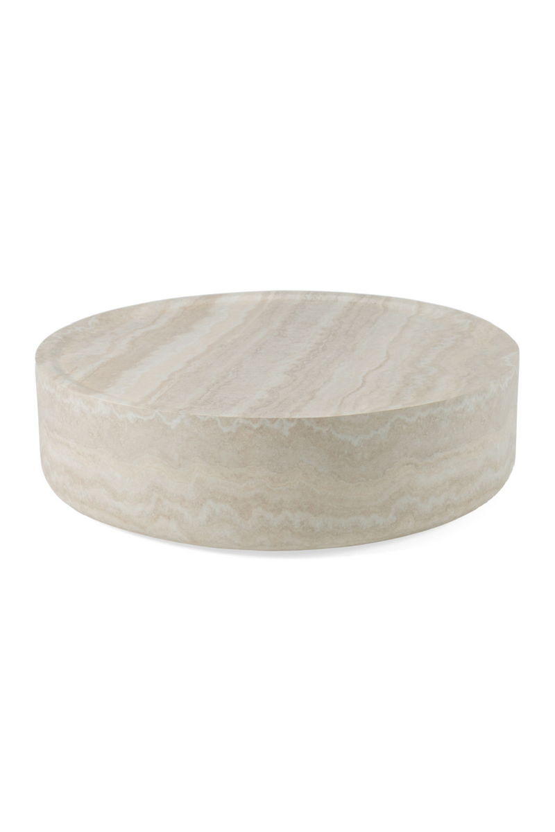Round Travertine Finish Coffee Table | OROA Modern Benji | Oroatrade.com