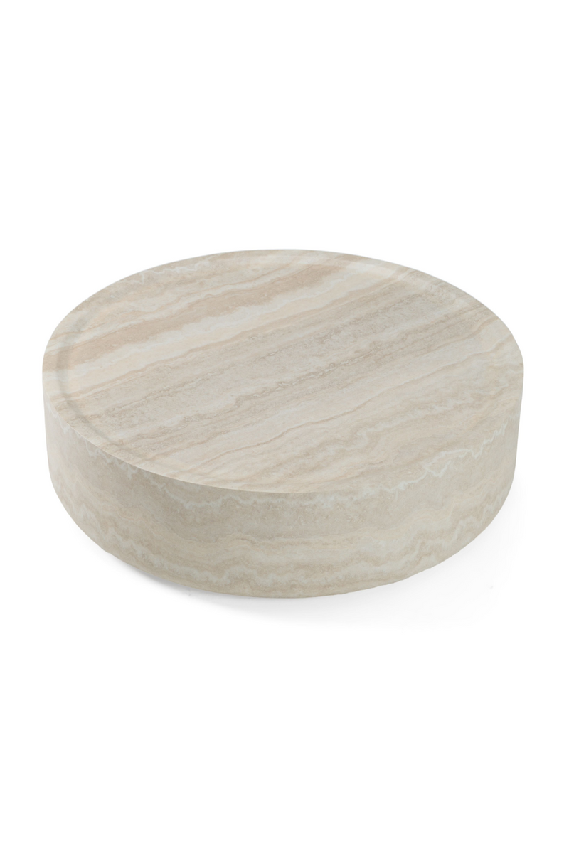 Round Travertine Finish Coffee Table | OROA Modern Benji | Oroatrade.com