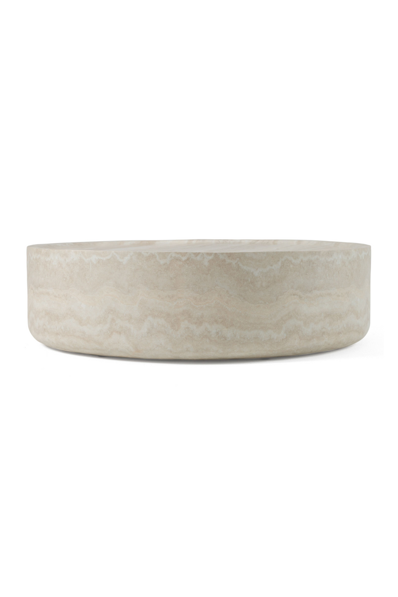 Round Travertine Finish Coffee Table | OROA Modern Benji | Oroatrade.com