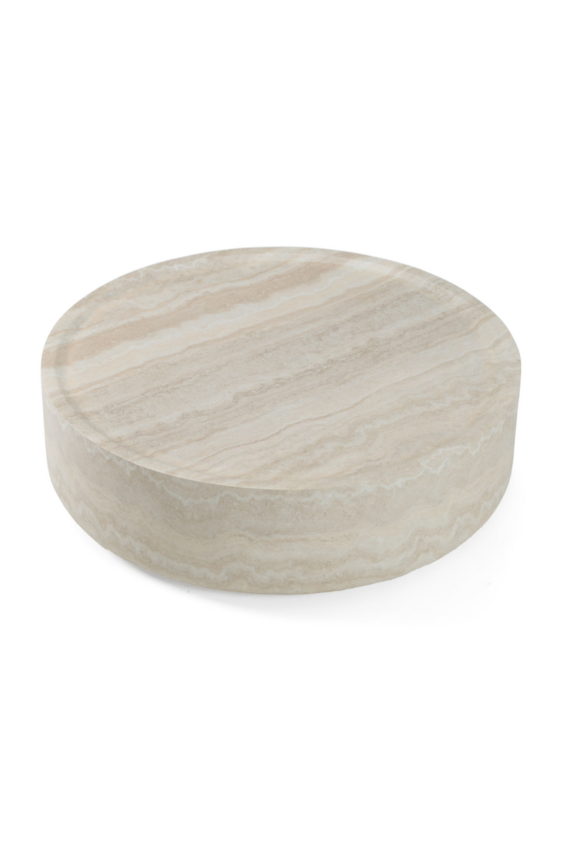 Round Travertine Finish Coffee Table | OROA Modern Benji | Oroatrade.com