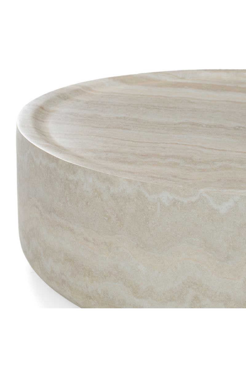 Round Travertine Finish Coffee Table | OROA Modern Benji | Oroatrade.com