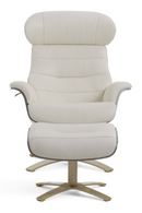 Gray Leather Swivel Chair and Ottoman | OROA Modern | Oroatrade.com
