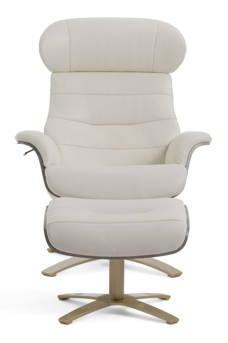 Gray Leather Swivel Chair and Ottoman | OROA Modern | Oroatrade.com