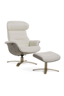 Gray Leather Swivel Chair and Ottoman | OROA Modern | Oroatrade.com