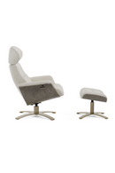 Gray Leather Swivel Chair and Ottoman | OROA Modern | Oroatrade.com