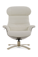 Gray Leather Swivel Chair and Ottoman | OROA Modern | Oroatrade.com