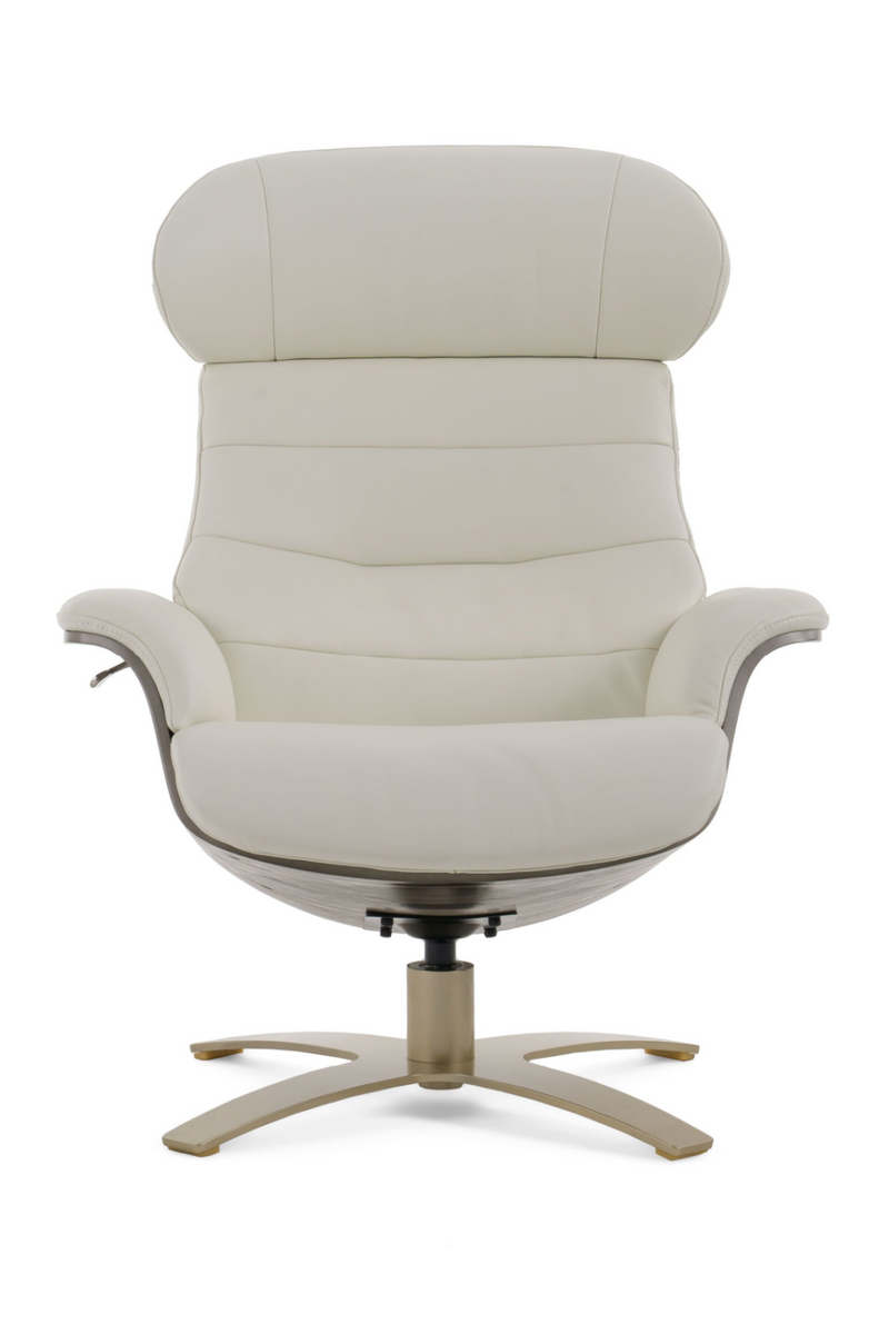 Gray Leather Swivel Chair and Ottoman | OROA Modern | Oroatrade.com
