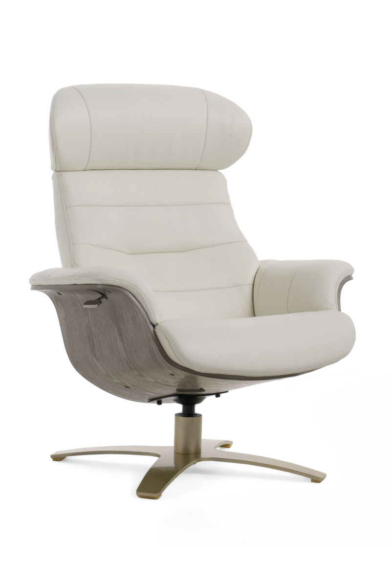 Gray Leather Swivel Chair and Ottoman | OROA Modern | Oroatrade.com